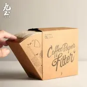 【小新茶具】九土手沖咖啡濾紙過濾紙盒裝100張V60扇形滴漏式濾杯日本進口原料