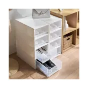 (店+)收納神器 日式塑料抽屜式收納櫃 透明鞋盒多層收納鞋櫃 可疊加防塵玄關鞋櫃
