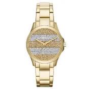 【AX Armani Exchange】迷人丰采時尚晶鑽腕錶-金(AX5242)