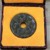 古玩岫玉仿古雜項玉器玉雕高古古董物件擺件掛件玉石蓮花雕刻帶盒-202507