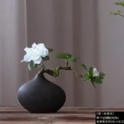 高檔中式禪意仿真綠植杜鵑花插花假花客廳桌麵裝飾套裝裝飾品擺件