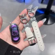 ✨臺灣出貨✨適用小米10手環新款閃鑽kitty貓8/9/nfc/pro紅米watch4/5/6錶帶