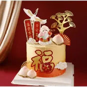 台灣現貨🔜可急單🔥【祝壽 財神系列】壽桃／仙鶴／爺爺奶奶／竹子／財神爺 公仔 長輩生日蛋糕 中國風 蛋糕 生日