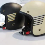 復古3/4安全帽 Vespa 偉士牌 復古帽 DOT認證 條紋設計 消光黑 米白 通勤帽 公司貨