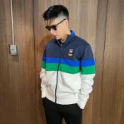 美國百分百【全新真品】Ralph Lauren 外套 立領夾克 RL 棒球外套 男款 藍白綠 M號 BI97