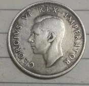 外國銀幣，保真包老英屬南非喬治六世1942年二先令銀幣，11.3克，平郵掛五-2918