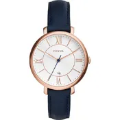 FOSSIL Jacqueline 羅馬佳人時尚女錶 開學購物季 送禮首選-玫瑰金框x深藍/36mm ES3843