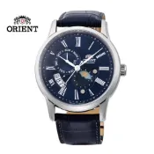 ORIENT 東方錶 SUN&MOON系列 日月相錶 皮帶款 藍色 RA-AK0011D