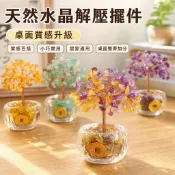 【水晶擺件】 白沙屯媽祖水晶 天然黃水晶擺件 天然紫水晶擺件 金錢樹擺件 辦公室解壓擺件 招財水晶 過爐加持擺件