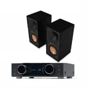 【Klipsch】R-50M書架型喇叭-黑檀+Onkyo Y-40網路串流綜合擴大機