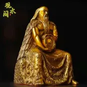 {限時特價}純銅伏羲神像八卦祖師人王伏羲大帝風水供奉佛像人文始祖銅像擺件
