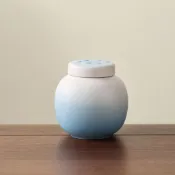 免運漸變橙白高檔貓爪茶葉罐家用功夫茶具擺件密封防潮陶瓷小茶倉配件