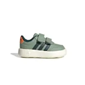 Adidas BREAKNET 3.0 CF I 小童 童鞋 墨綠色 魔鬼氈 皮革 運動 休閒鞋 KI8670