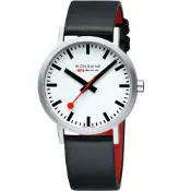 MONDAINE 瑞士國鐵Classic Vegan 葡萄皮革極簡手錶 男錶-40mm 1XM-660016V