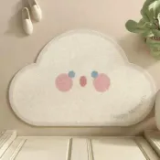可愛地墊💖 軟萌可愛柔軟短毛地墊 房間床邊地毯 卡通ins風可愛表情雲朵絲圈入戶地墊玄關進門腳墊大門口防滑墊