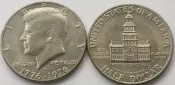 建國200周年 美國1976年50分 肯尼迪50美分 31mm 12.5g紀念幣半元