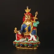 大士佛像神像藏式密宗祖師像手工彩繪吉祥家居車擺件工藝品