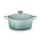 (店+)【Le Creuset】典藏圓形鑄鐵鍋 24cm 4.2L 海洋之花 鋼頭 法國製 湯鍋 燉鍋 (電磁爐 IH爐可用)