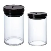【HARIO】官方直營 黑色咖啡保鮮罐L(1000ml/耐熱玻璃)
