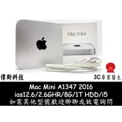 蘋果 Mac mini 桌上型迷你主機 A1347 ios12.6/8G/1T/i5 2016年 9成新