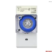 24小時機械式定時器 最小定時30分鐘時間開關 導軌安裝 內置電池 SUL181h AC110-230V 灰色