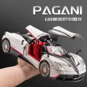 玩具車 模型車 車模 汽車模型合金車模型1:18 帕加尼風神中國龍 合金車模 超級跑車 仿真汽車模型 收藏擺件 手辦玩具
