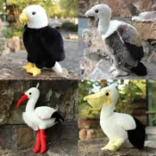 全球選品1館 生活百貨 新模擬鳥類毛絨玩具鴕鳥老鷹公仔禿鷲鵜鶘鸛兒童模擬動物玩偶