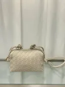 喜挖2店 真皮手工編織包女2026百搭小方包女迷你手機包休閒牛皮單肩斜後背包