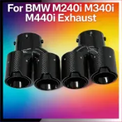 適用於BMW寶馬3系列 G20 G21 M240i M340i M440i 四出不鏽鋼碳纖維尾飾管排氣管排氣系統