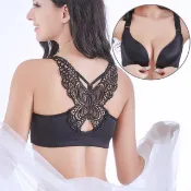 前扣內衣✓無鋼圈性感蝴蝶✓內衣 加厚小胸 薄款美背 無鋼圈 小胸 無痕胸罩 深V收副乳 現貨 草莓百寶屋