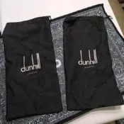 9.9新 DUNHILL 一對價格 黑 鞋 防塵袋 鞋子 皮鞋 防塵袋 正品 精品 名牌 義大利 質感 收納 袋子二手