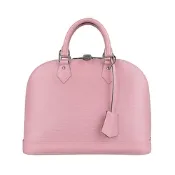 二手品 Louis Vuitton ALMA PM經典EPI水波紋皮革手提包(粉)