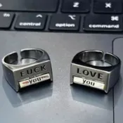 曉汐 中指戒指 fuck戒指 love戒指 中指指環 心情戒指 情侶戒指 閨蜜戒指 個性指環 轉動戒指 嘴替戒指
