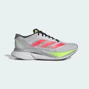 【adidas 愛迪達】Adizero Boston 12 M 男女 慢跑鞋 輕量 跑鞋 緩衝 彈力 灰 紅(JI4472)