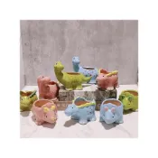 (店+)跨境熱賣陶瓷恐龍多肉植物花盆容器擺件卡通動物多汁盆創意