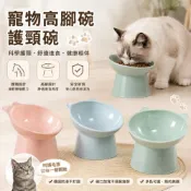 (店+)【痴心人】傾斜高腳寵物碗 貓碗 狗碗 高腳碗 飼料碗 架高碗 寵物飼料盆 護頸寵物碗