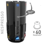 咖啡包旋轉木馬膠囊架存儲收納架與 Nespresso 原裝線 60 豆莢兼容
