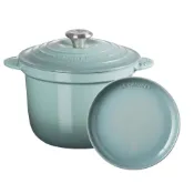 【獨家組合】Le Creuset 萬用窈窕鑄鐵鍋 20cm + 花蕾系列 餐盤 22cm 海洋之花 湯鍋 燉鍋