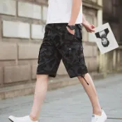 現貨速發# 夏季迷彩褲男士短褲休閒7分褲男五分褲工裝褲五分馬褲寬鬆多口袋潮 大尺碼