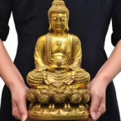 協貿國際日用品生活2館 黃銅釋迦牟尼佛佛像擺件大日如來佛祖佛陀佛居家供奉佛像佛教用品