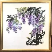 【創藝工坊】庭園情趣 - 石斛蘭花(水墨 大尺寸名家水墨 手繪 居家擺設)