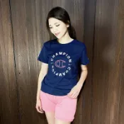 美國百分百【全新真品】Champion T恤 棉質 短袖 女款 冠軍 上衣 T-shirt logo 短T 深藍 CG20