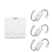 (店+)免佈線燈具無線遙控開關可在1個地方無線遙控3個電源 附電池3鍵開關無線遙控 單雙控 總開總關功能 隨意貼無線遙控器