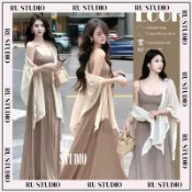  🌈新品🌈御姐風孕婦裝套裝 彈力吊帶裙+防曬披肩 性感 純欲風 孕婦兩件式 韓國孕婦裝 寬鬆 大裙擺 法式 孕婦長裙
