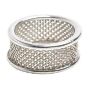 Tiffany&Co.925純銀鏤空網格編織寬版戒指(銀色)
