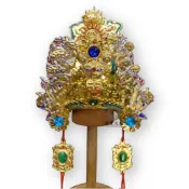 (店+)手工安金雙色武盔紙帽 神明帽 金銀雙色紙帽 關聖帝君 關公帽 武帽