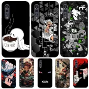 LG Velvet 5G 手機殼手機後蓋軟矽膠黑色 Tpu 搞笑朋克