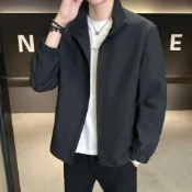 (店+)防風外套男保暖休閒立領薄男生風衣運動外套飛行夾克男