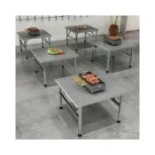 (店+)不鏽鋼 折疊桌餐桌 拜拜桌 擺攤桌 喫飯桌 寫字桌 學習桌 小方桌 餐桌 鐵桌 露營桌 戶外桌 桌子折疊 折疊桌子