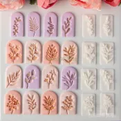 🌸限時下殺🌸小清新葉子軟陶耳環模具 綠植藤蔓粘土印模套裝飾品弔墜手作工具
